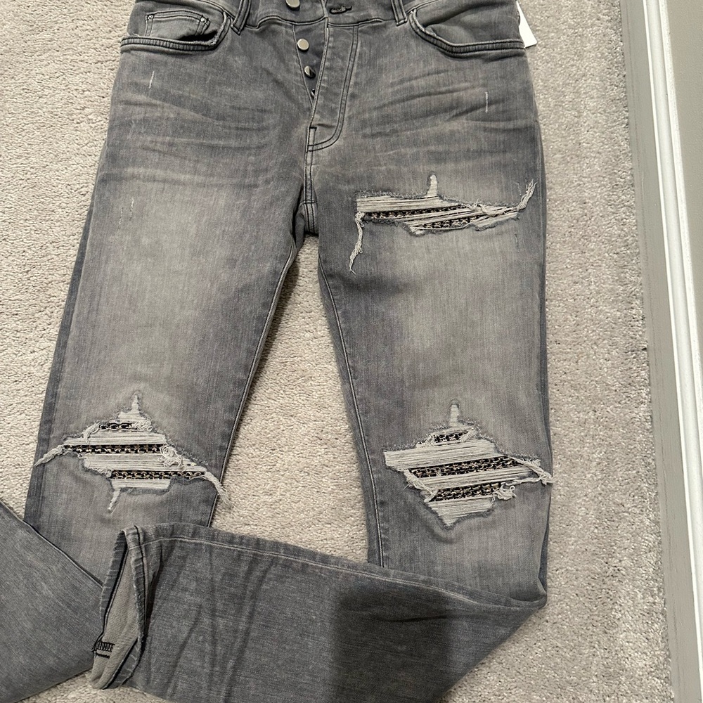 Amiri Gray Boucle MX1 Jeans
